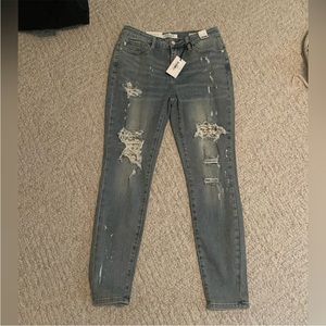 Judy Blue Lace Detail Skinny Jeans
